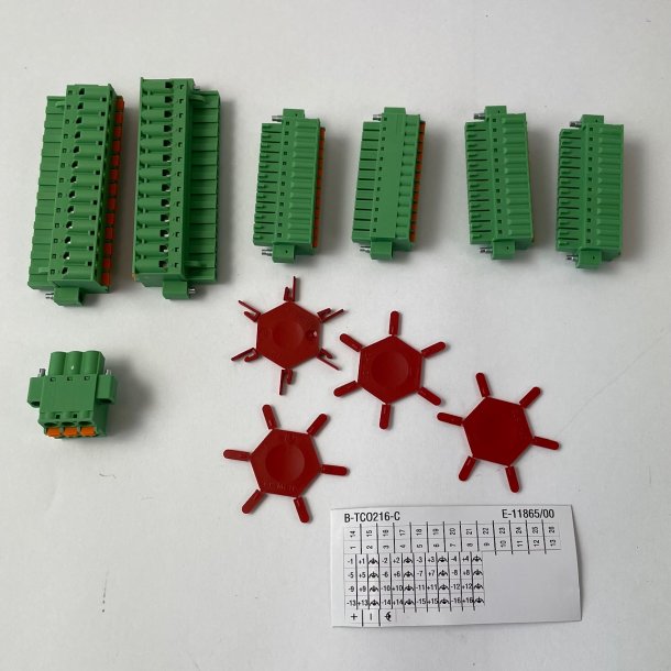 KZ-TCO216-C B+C, Terminal set Phoenix cage clamp (1x KZ 51/03, 2x KZ 51/13, 4x KZ 35/12) with labeling strips and coding elements