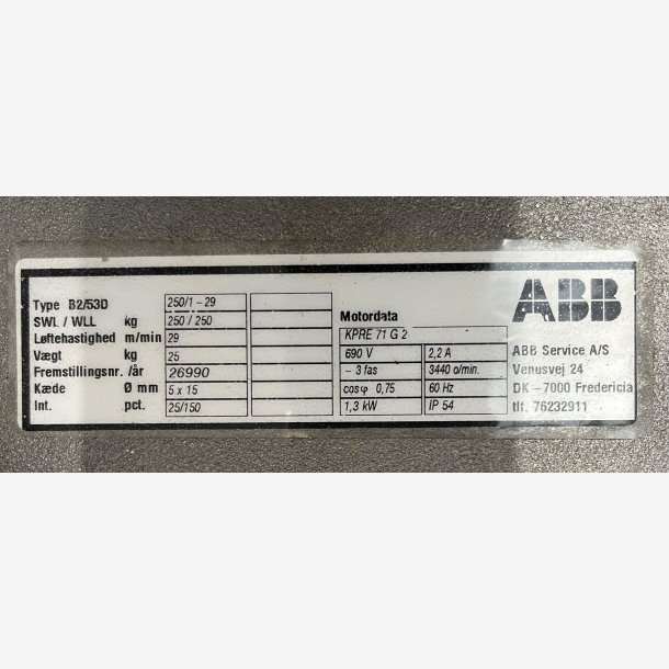 SPECIAL OFFER: CRANE 250KG-690V-60HZ, Cranes, SpareParts