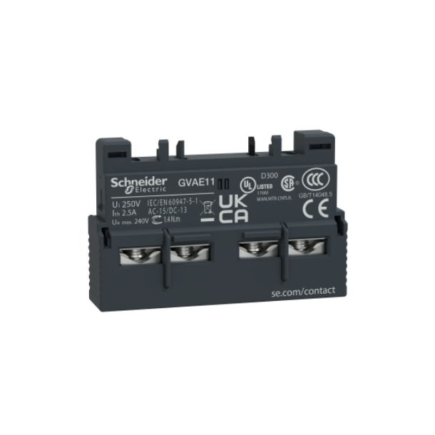 AUXILIARY SWITCH, GV2AE11, 1NO+1NC, DTE