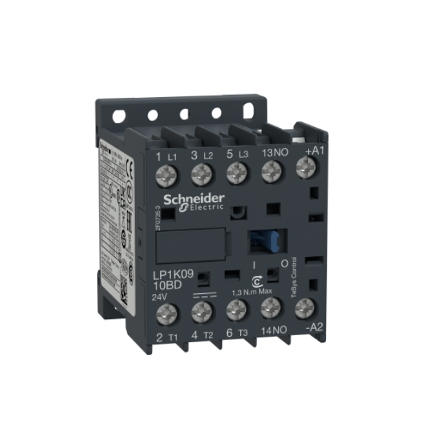 CONTACTOR LP1-K0910BD, 3+1S, 24VDC, 9A
