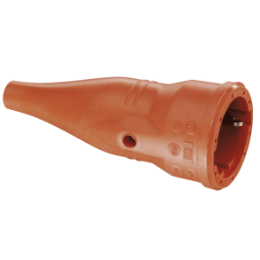 SOLID RUBBER CONNECTOR, 2 POLE, ORANGE
