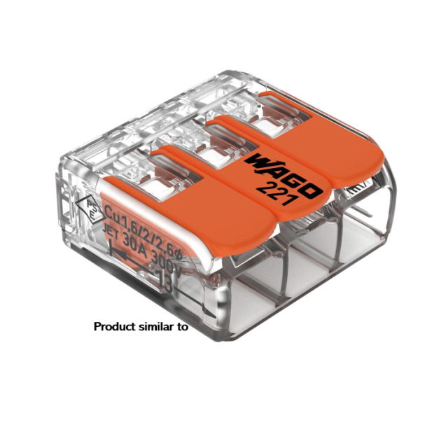COMPACT CONNECTOR, WAGO, 3-CONDUCTOR.