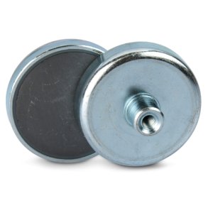 FERRITE POT MAGNET 32X7MM, THREAD M4. Minimum order quantity = 25