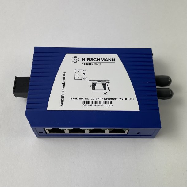 SPIDER-SL-20-04T1M49999TY9HHHH. SWITCH 4TX/1FX-ST EEC. HS code: 85176200, CoO: DE