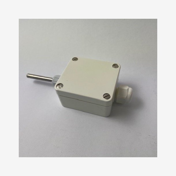 Resistance thermometer type D85-B57560G103F NTC 10 kOhm "Control cabinet sensor" Outer housing with sleeve Protective sleeve 6x60 mm Housing Polyamide white, 66x60x39 mm, IP65 Temp. range: -50 to +90&deg;C