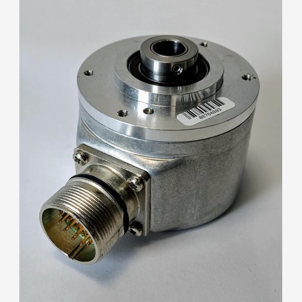 SPECIAL OFFER: HENGSTLER AC58/1213EF42SCX:6041. 12 bit MT+13 bit ST, DC 10-30V, Spring tether IP64, hubshaft 10 mm, mounting with clamping ring front. SSI Gray (+SinCos 1Vpp). M23. 17 pole cw. male  connection as per drawing vz6041